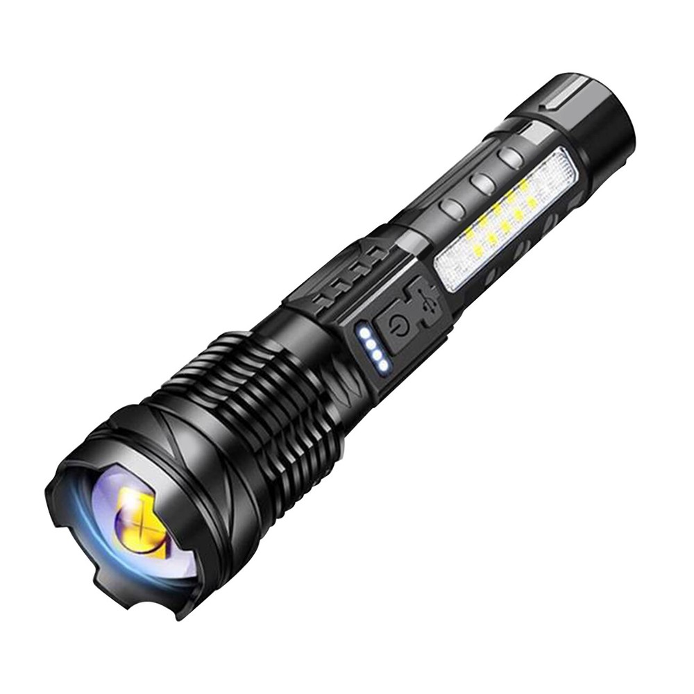 12000000LM Super Bright Telescopic Zoom Flashlight Rechargeable 3Color Light