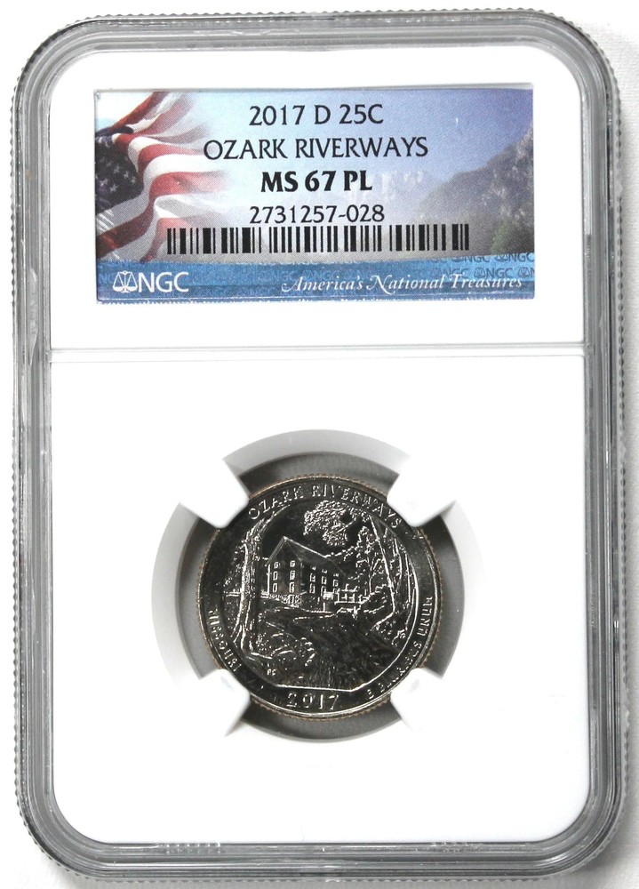 2017 D Washington Quarter Ozark Riverways NGC MS 67 PL