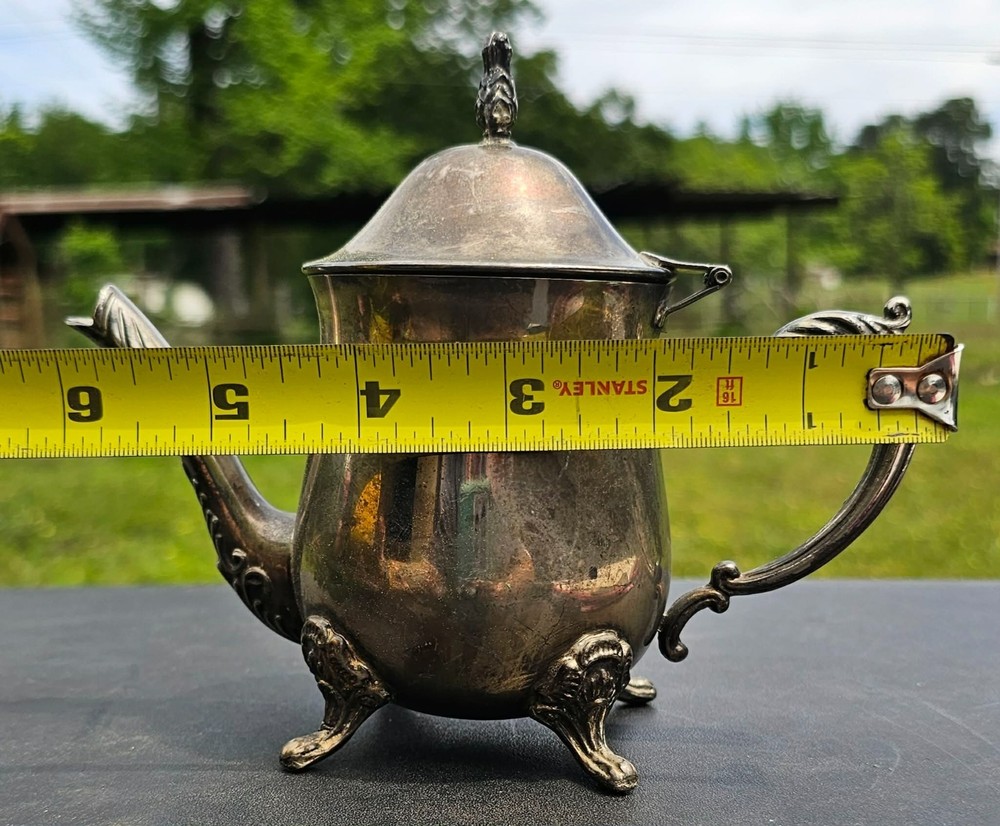 Vintage Silver Plated Small Tea Pot Original Surface, Patina Intact