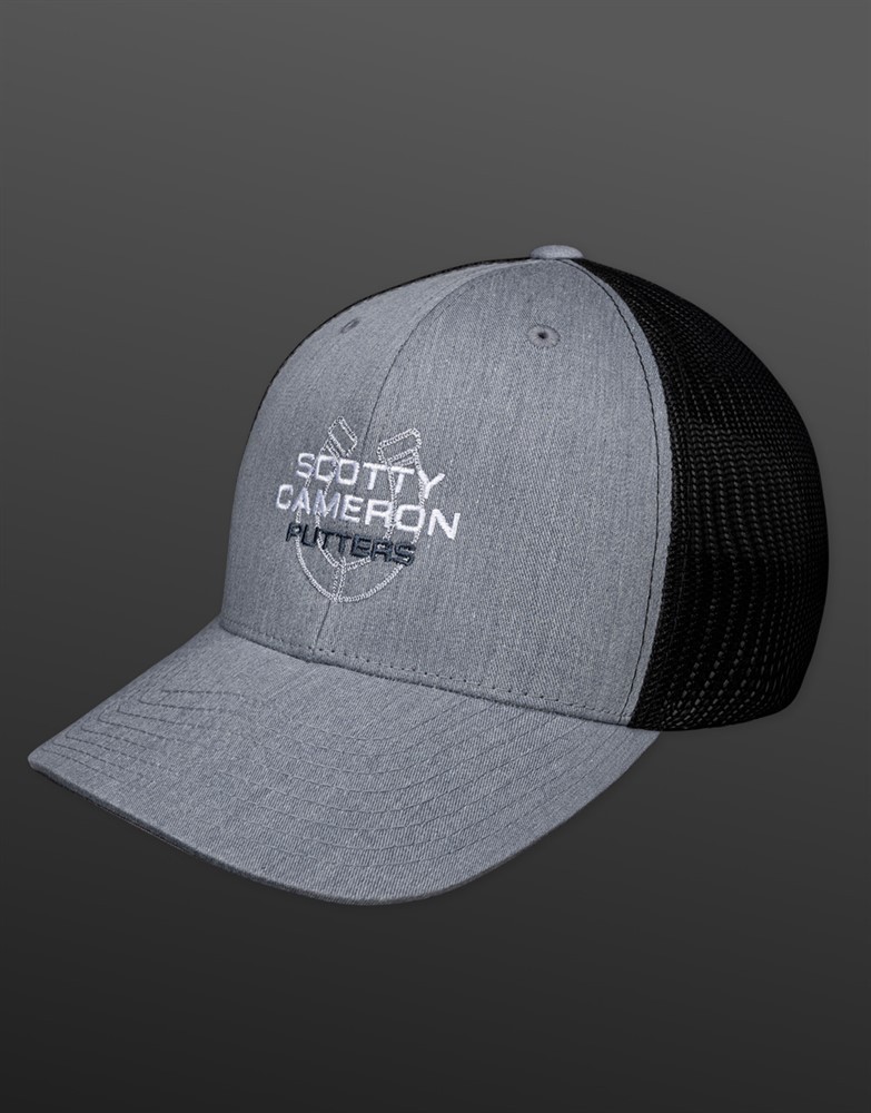 Scotty Cameron Titleist Two-Tone Horseshoe Flexfit Retro Trucker Hat Gray/Black