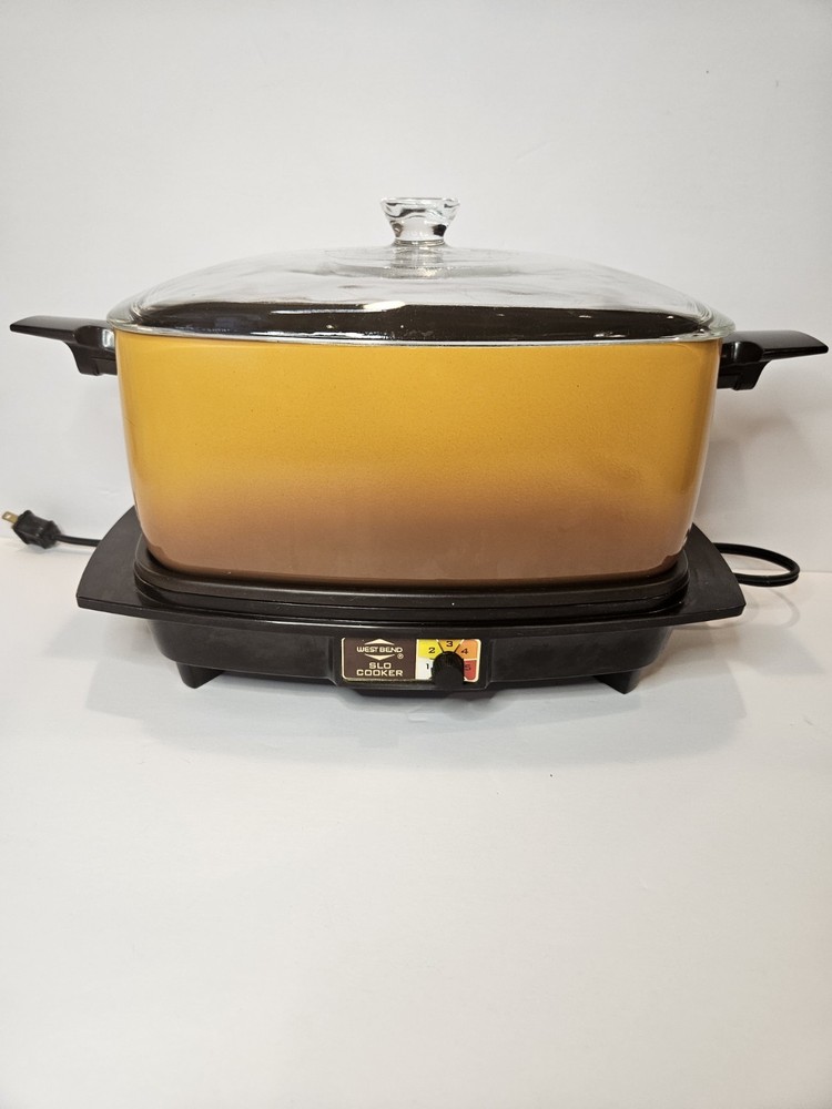 Vintage 70s West Bend Slow Cooker Rectangular Electric Buffet Server USA Tested
