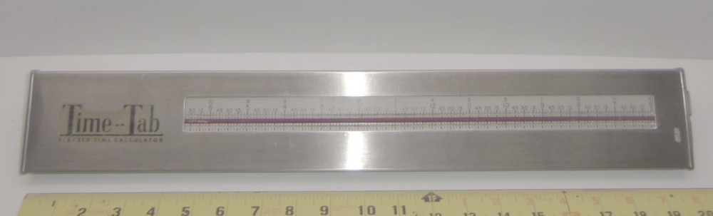 Vintage 1948 Time-Tab Sliding Elapsed Time Calculator