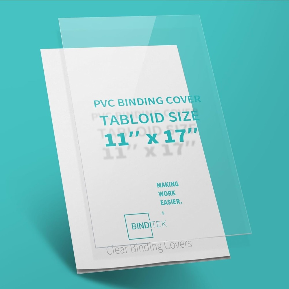 50 Pack 11x17 PVC Clear Binding Covers - Office Presentation