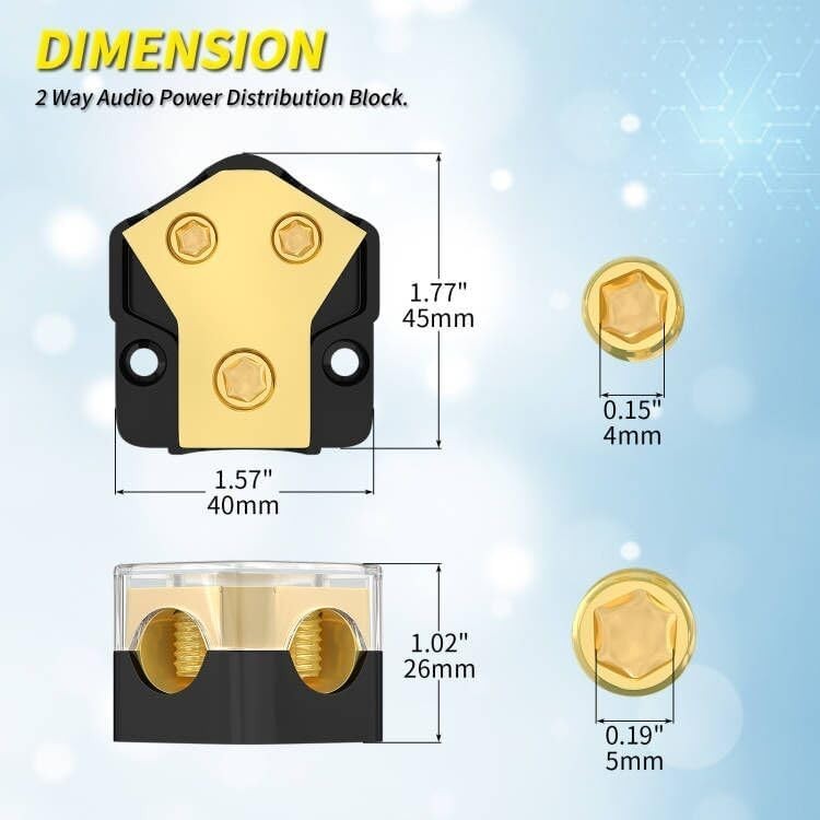 Vehicle Power Distribution Unit 12 Volt Audio System Copper Connection Component