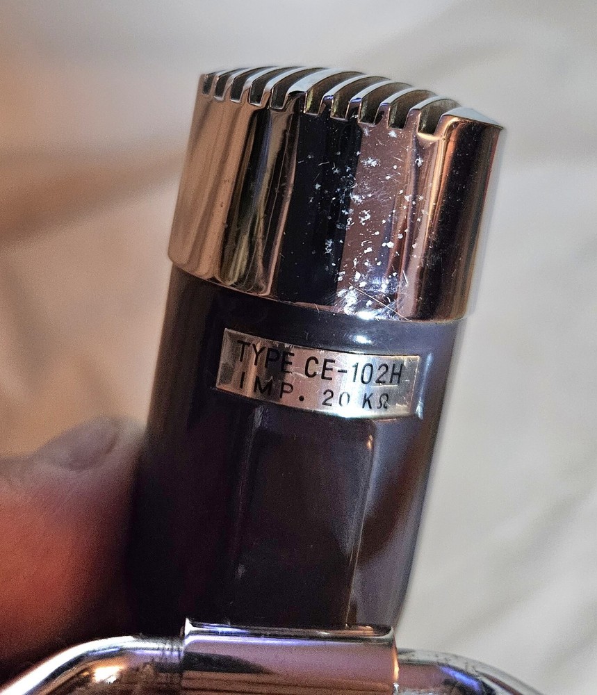 Harmonica Microphone Type CE 102H 1960s Dynamic Rare w Original Stand, Cable