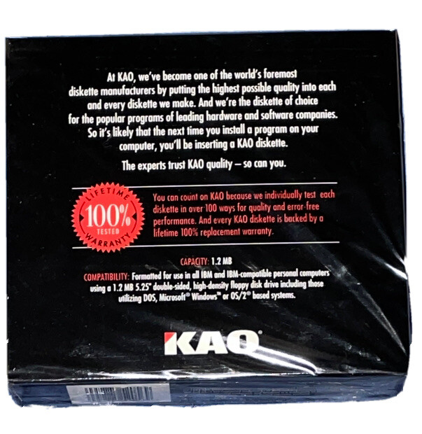 KAO High Density 5.25” Diskettes
