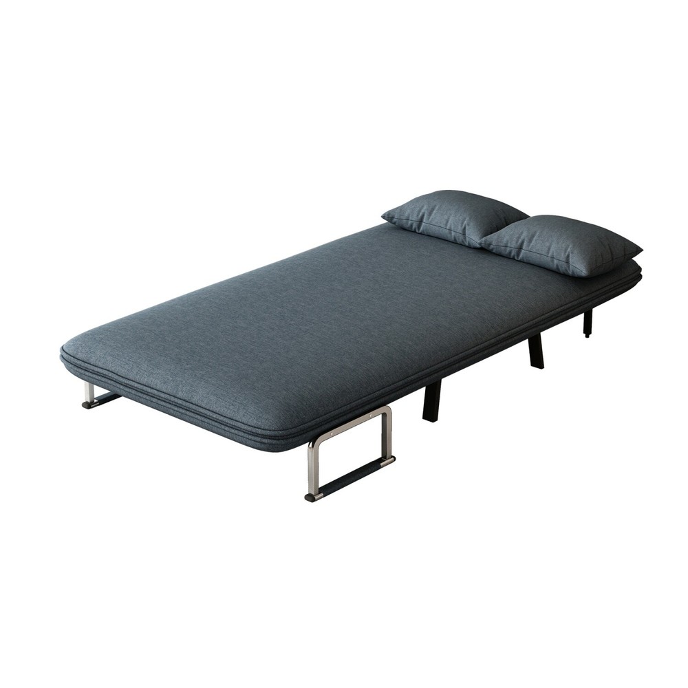 39'' Convertible Sleeper Sofa Bed Velvet Sofa Couch w/ Pull Out Bed & Pillow
