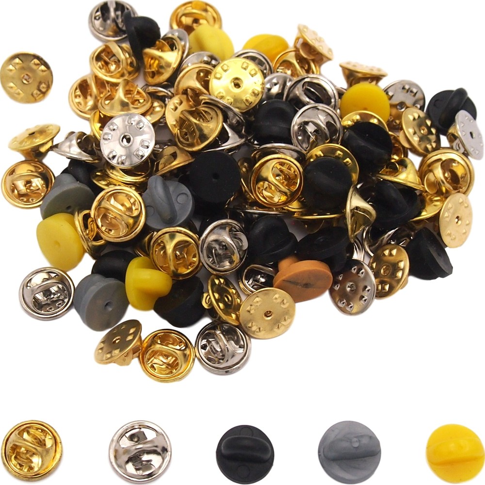 Assorted Plastic Locking Butterfly Lapel Pin Backs Clasp Clutches Guards 50Grams