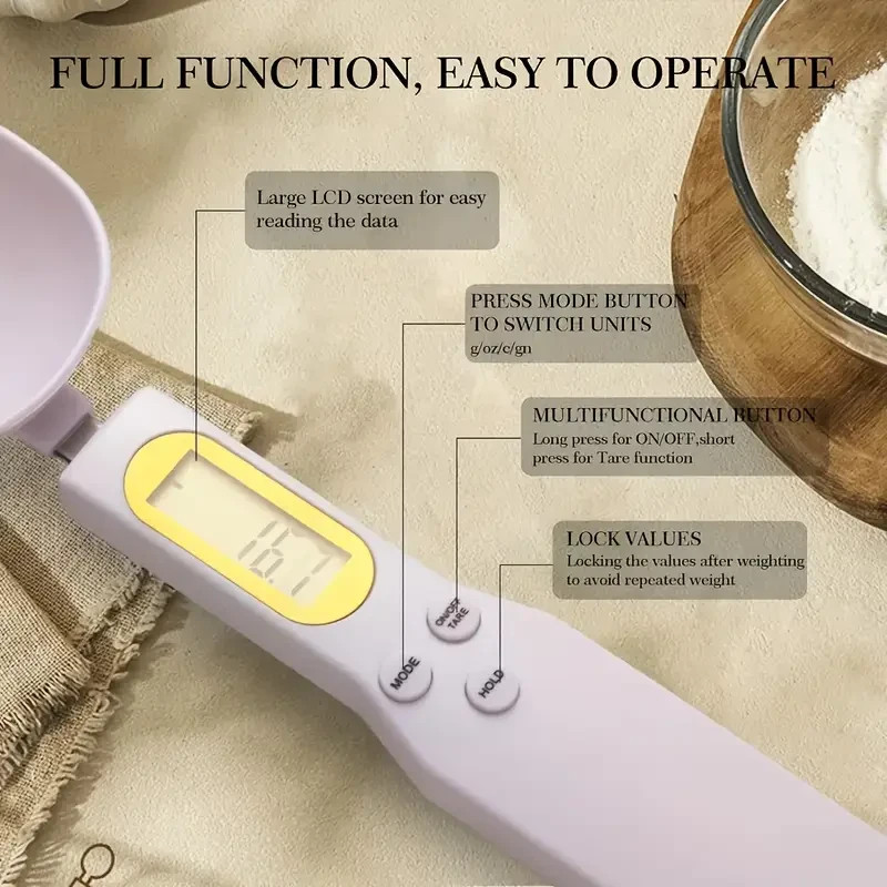 Digital Measuring Spoon Scale for Baking Cooking Precision Weight Tool