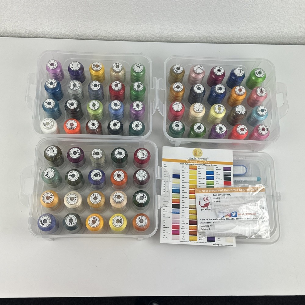 New Brothread Embroidery Thread 60 Spools New