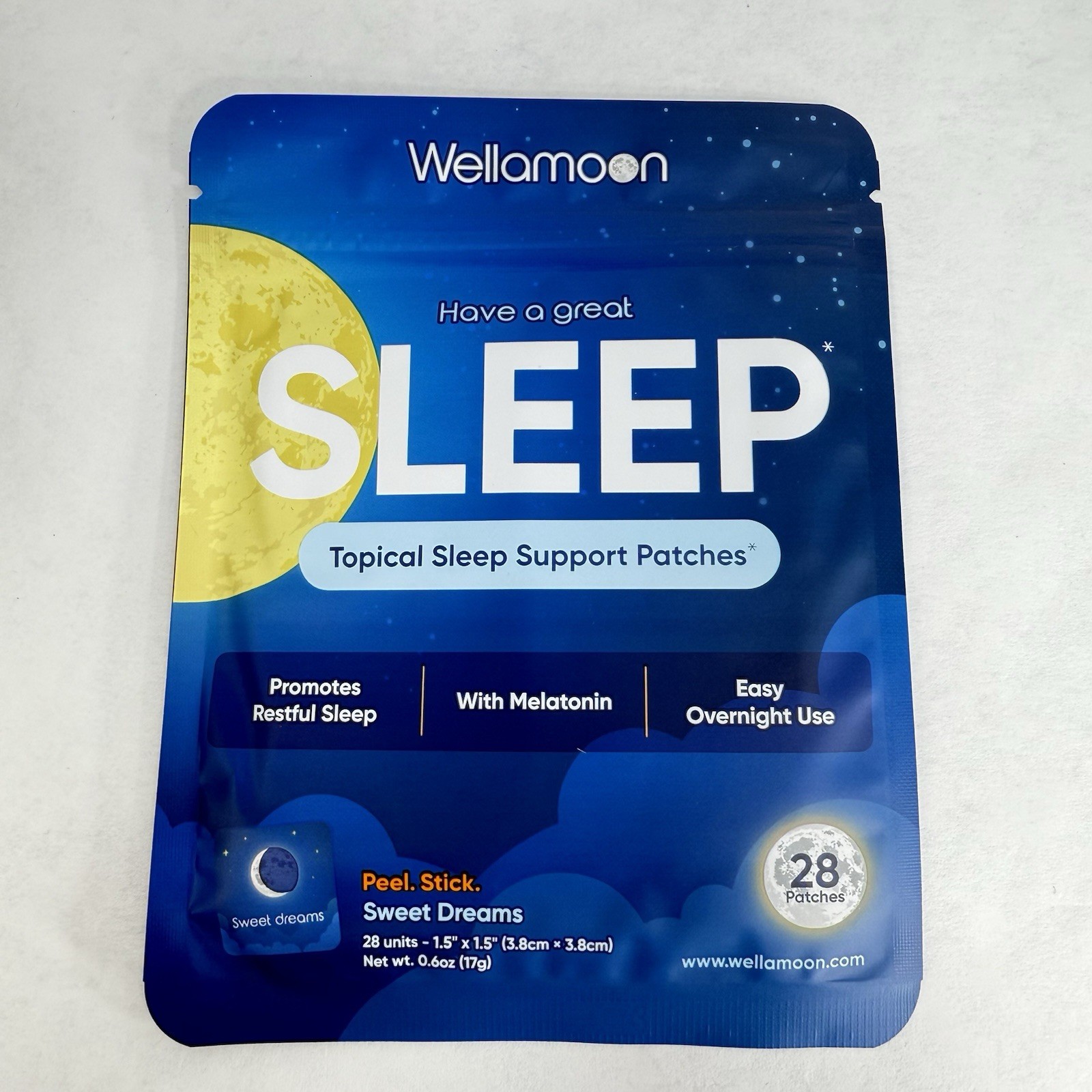 Wellamoon Sleep Support Single Pack Of 28 Patches Melatonin EXP:9/17/26