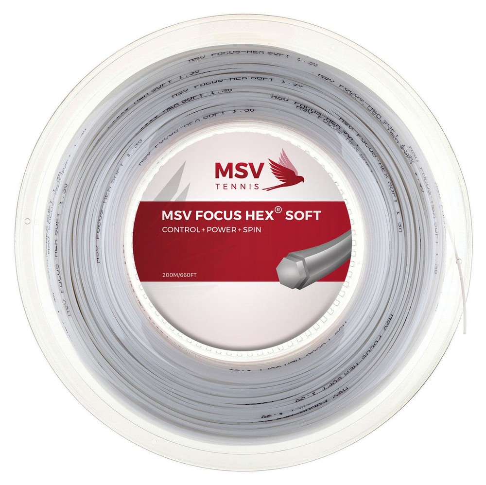 MSV FOCUS HEX Soft Tennis String 200m 1,25mm White