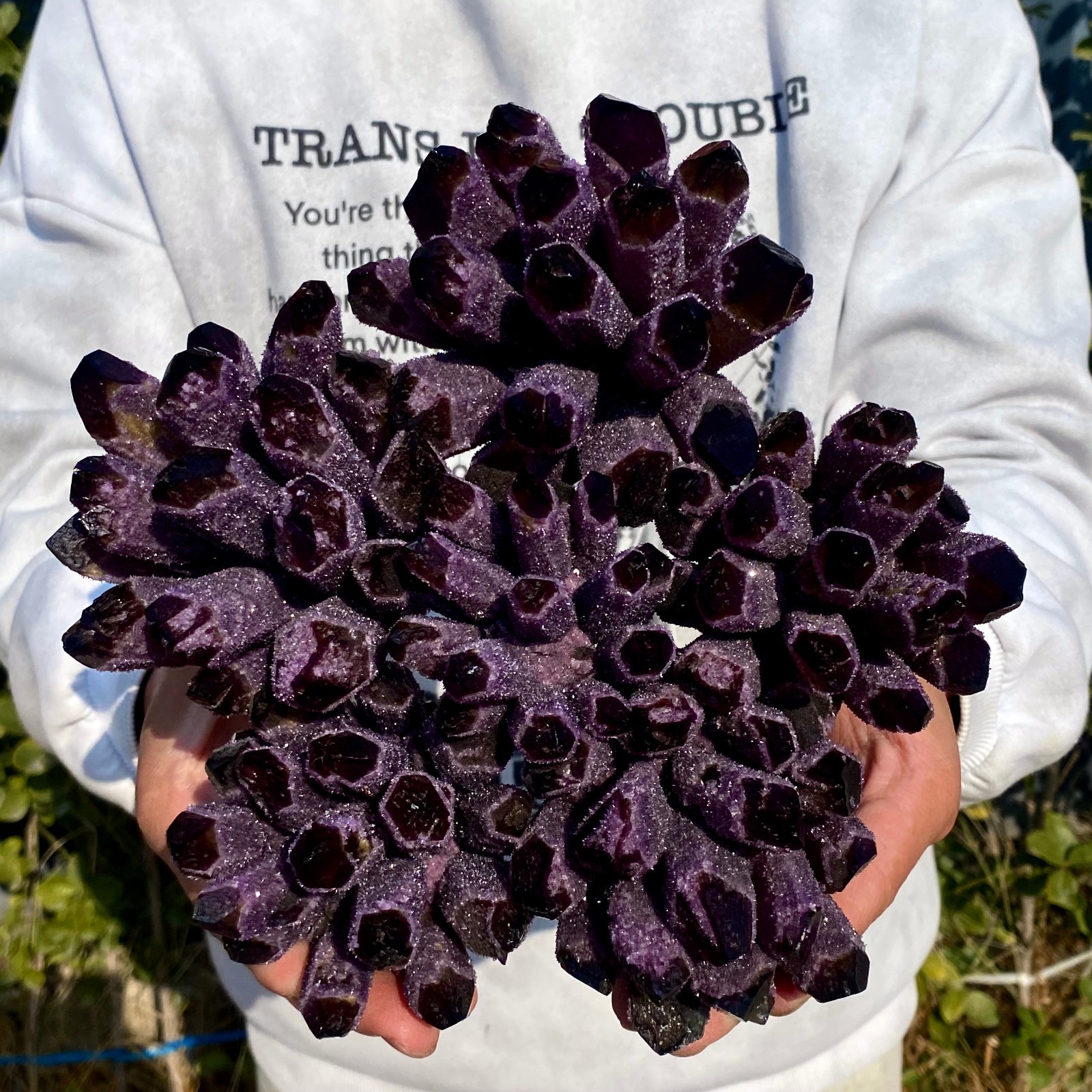 6.34LB New find purple Phantom Quartz Crystal Cluster mineral samples healing