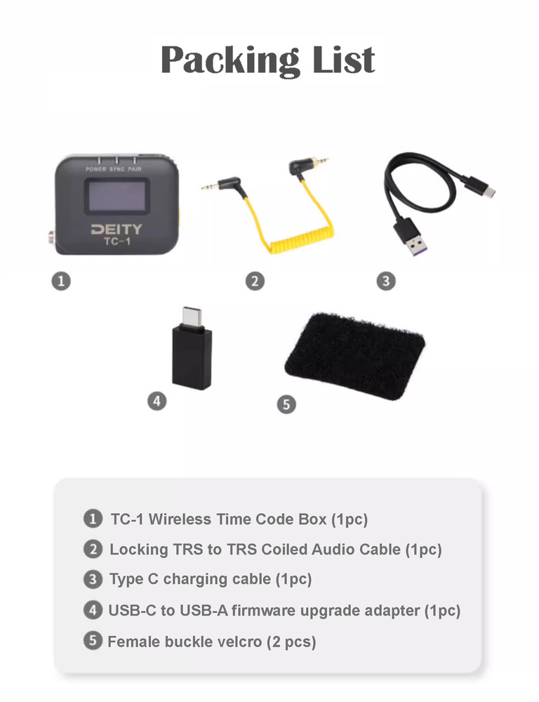 DEITY TC-1 Wireless Timecode Box Generator Microphone Time Code Video Recording