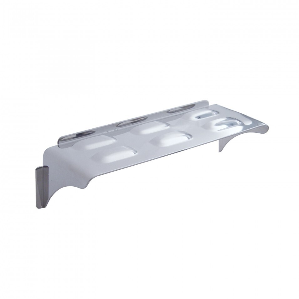 4" x 6" Stainless Rectangular Curved Headlight Visor - Louver - Set of 2