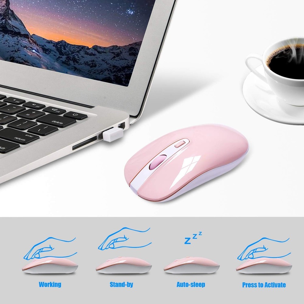 Wireless Keyboard and Mouse Combo Compact Full Size Wireless Keyboard and Mou...