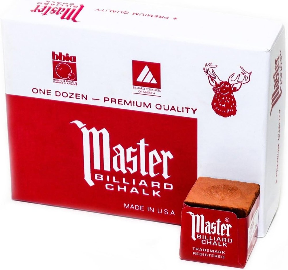 Professional Rust Billiard Chalk Box - 12 Durable Cubes for Consistent Shots