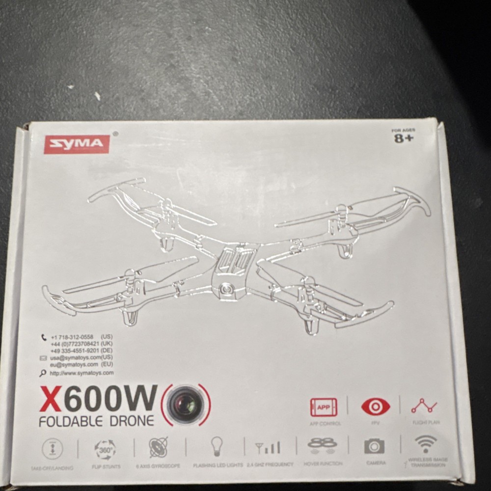 Syma X600W Foldable Quadcopter Drone with Camera FPV App Control LED Lights