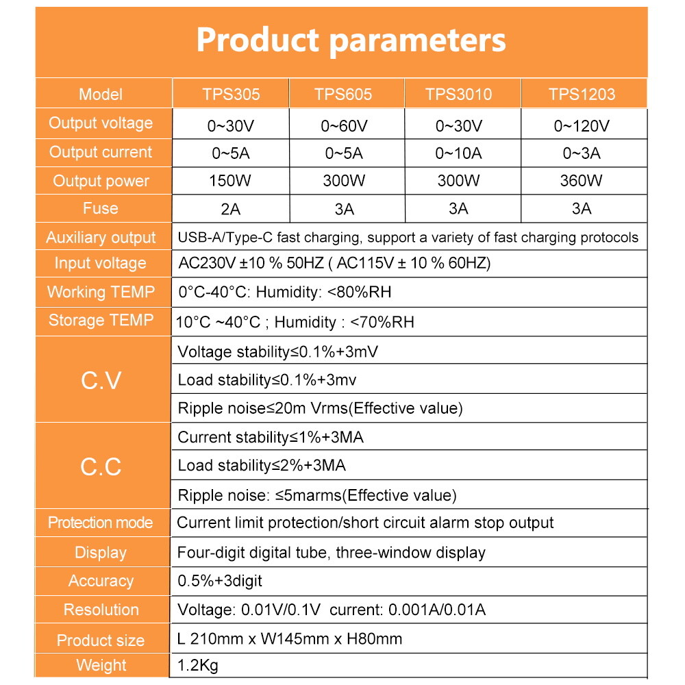 0-30V/60V/120 3A/5A/10A Adjustable DC Power Supply Veriable Lab Bench Switching