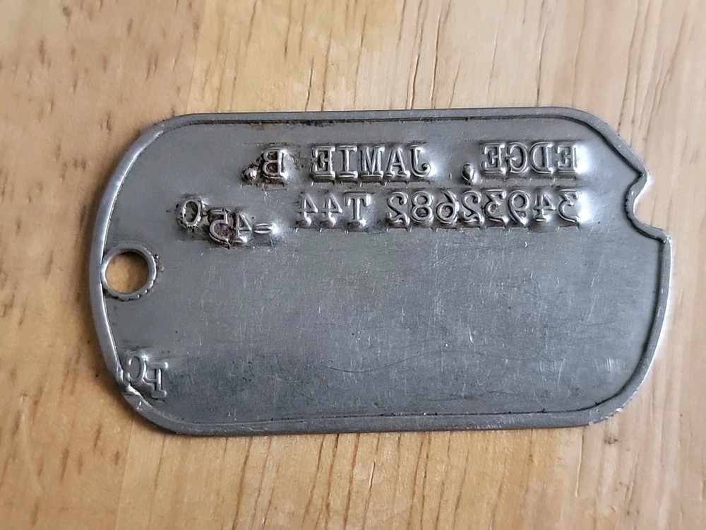 WW2 US Army Military Dog Tag USA 1944 Misprint Both P&C? Drafted