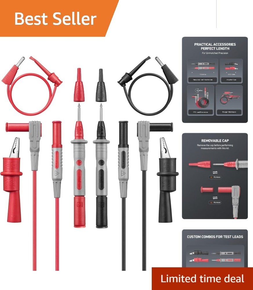 Professional 8-Piece  Leads Set for Multimeters - 1000V, Ideal for DIY Users