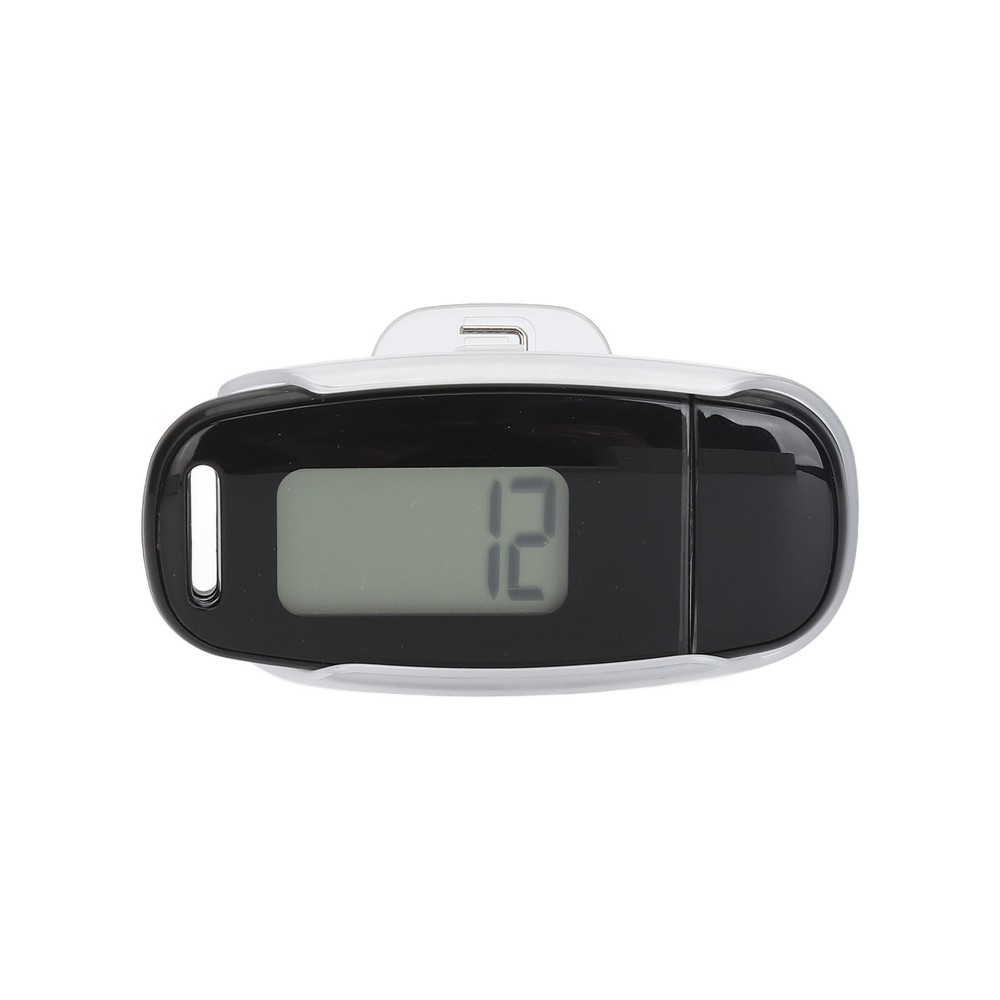 (Black)Step Counter Large LCD Screen USB Rechargeable Accurate Portable AN