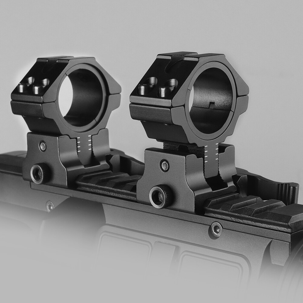 2Pack Adjustable Height Scope Ring 25.4mm/30mm for 20mm Dovetail Rail Riser Base