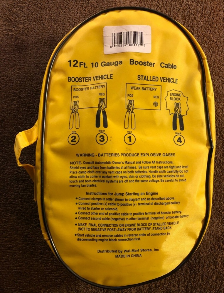 12 Ft. 10 Gauge Booster Cable