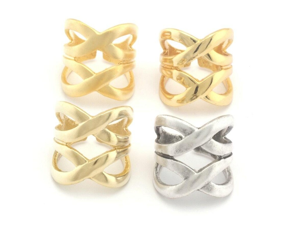 Statement Ring Adjustable Infinity Raw Brass,Silver,Gold 8US inner size 3253