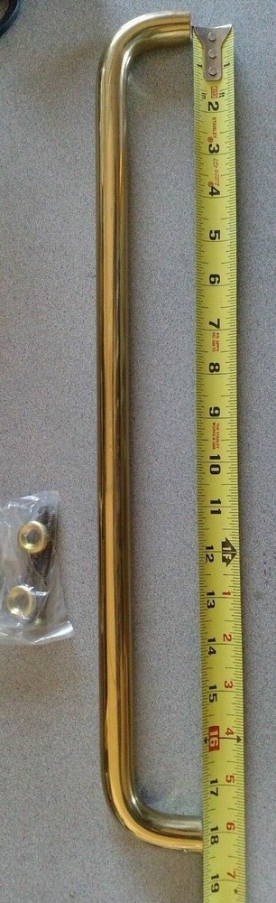 ROCKWOOD HARDWARE MANUFACTURING # 133 DOOR  PULL SOLID BRASS BAR US3 POL BRASS