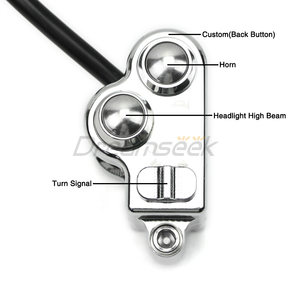 25mm Universal Handlebar Switch Horn Button Control for Harley Suzuki Motorcycle