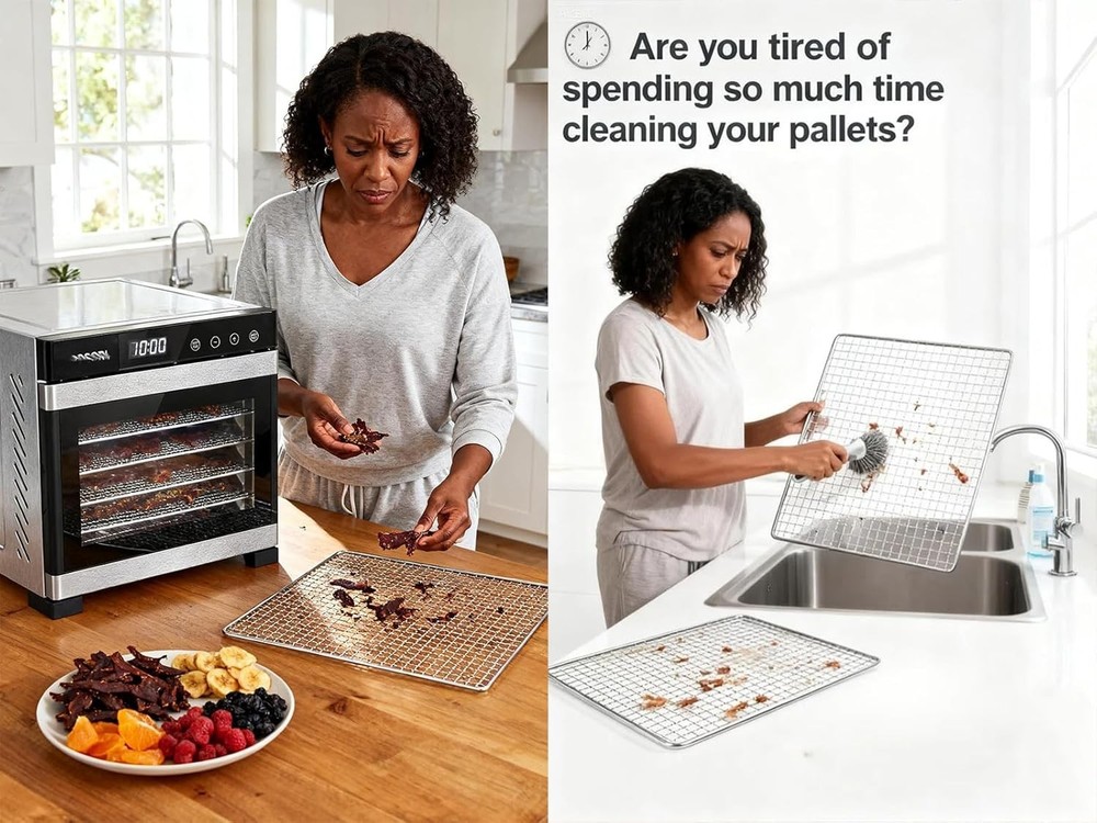 10-Pack 15.5x15.5 Inch Silicone Dehydrator Sheets for Clean & Efficient Drying
