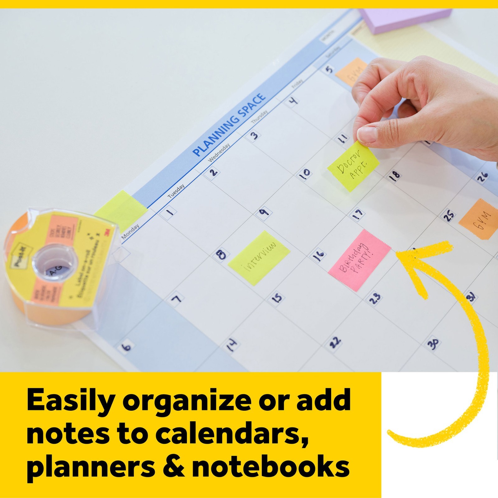 Post-it Label On-a-Roll 658LRP, Neon Pink, 1" x 700", Removable Labeling Tape