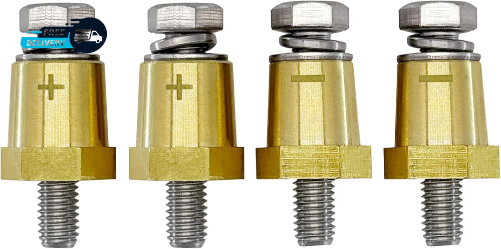 M8 Thread Brass Battery Terminal Charging Posts Battery Post Adapter (+/-)