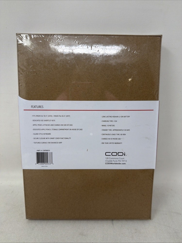 Codi Bluetooth Keyboard Case for Apple iPad Air/for Apple iPad Pro 10.5" SEALED