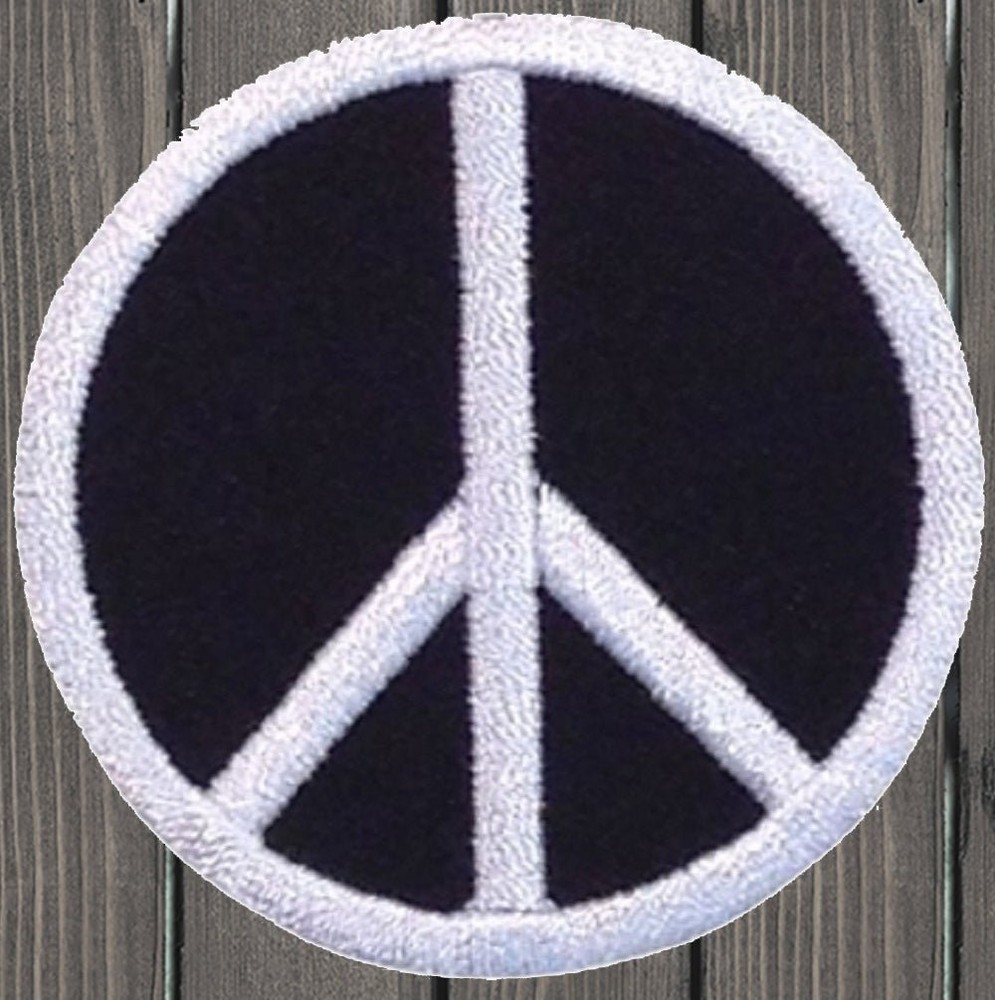 Peace Sign Embroidered Patch — Iron On