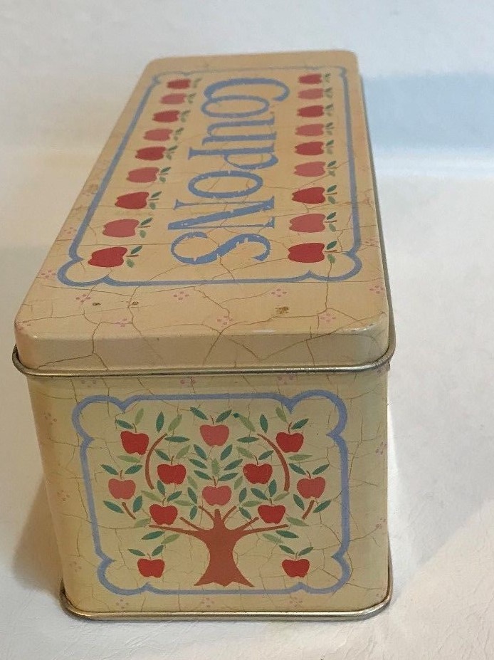 Apples Coupon Tin Rectangular Shaped Box~NO Dividers