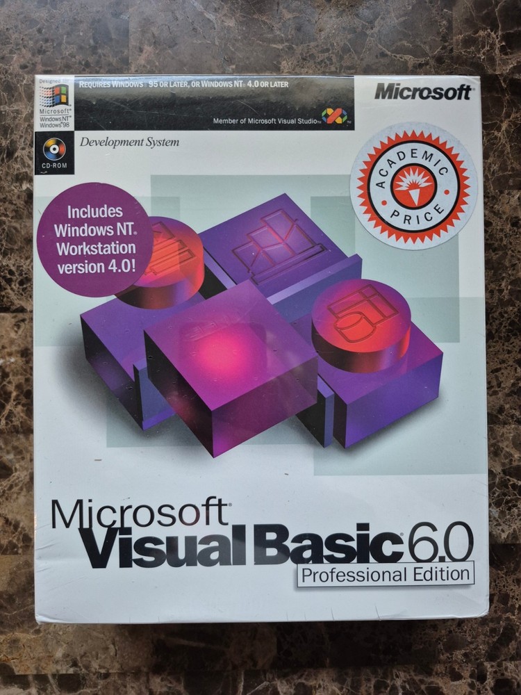 NEW SEALED Microsoft Visual Basic 6.0 Professional Pro 6 203-00506 RETAIL BOX