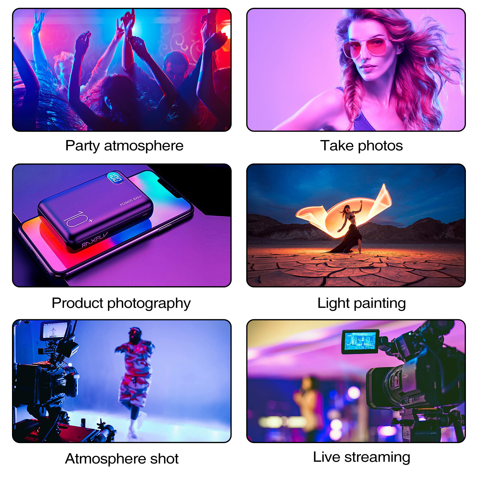 Handheld RGB LED Light Wand Colorful Photography Video Light Fill Light