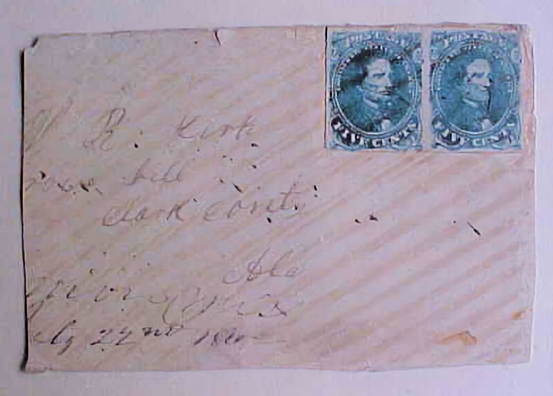 US CONFEDERATE #1 PAIR 4 MARINS cat.$425.00 off paper BUT THIS IS A FRONT ONLY