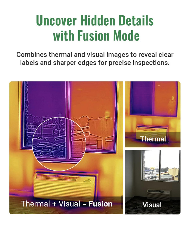 HF96V Thermal Camera with Visual Camera & Laser Pointer, Intelligent Scene Detec