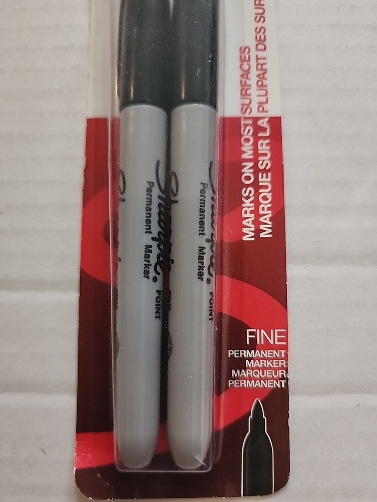 SHARPIE 30162PP Permanent Markers, Fine Point, Black, 2 Count
