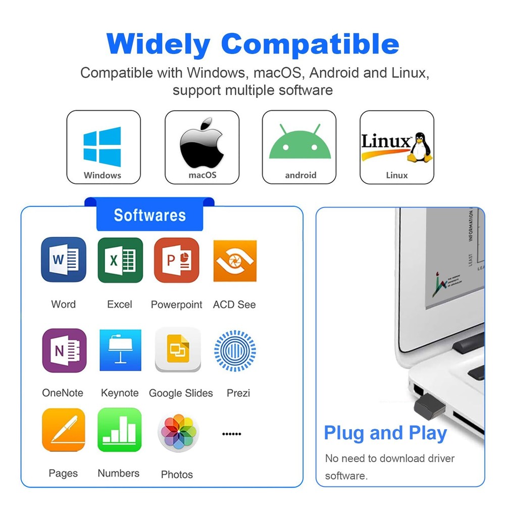 N26 Wireless Presentation Clicker Presentation Remote PowerPoint Clicker with...