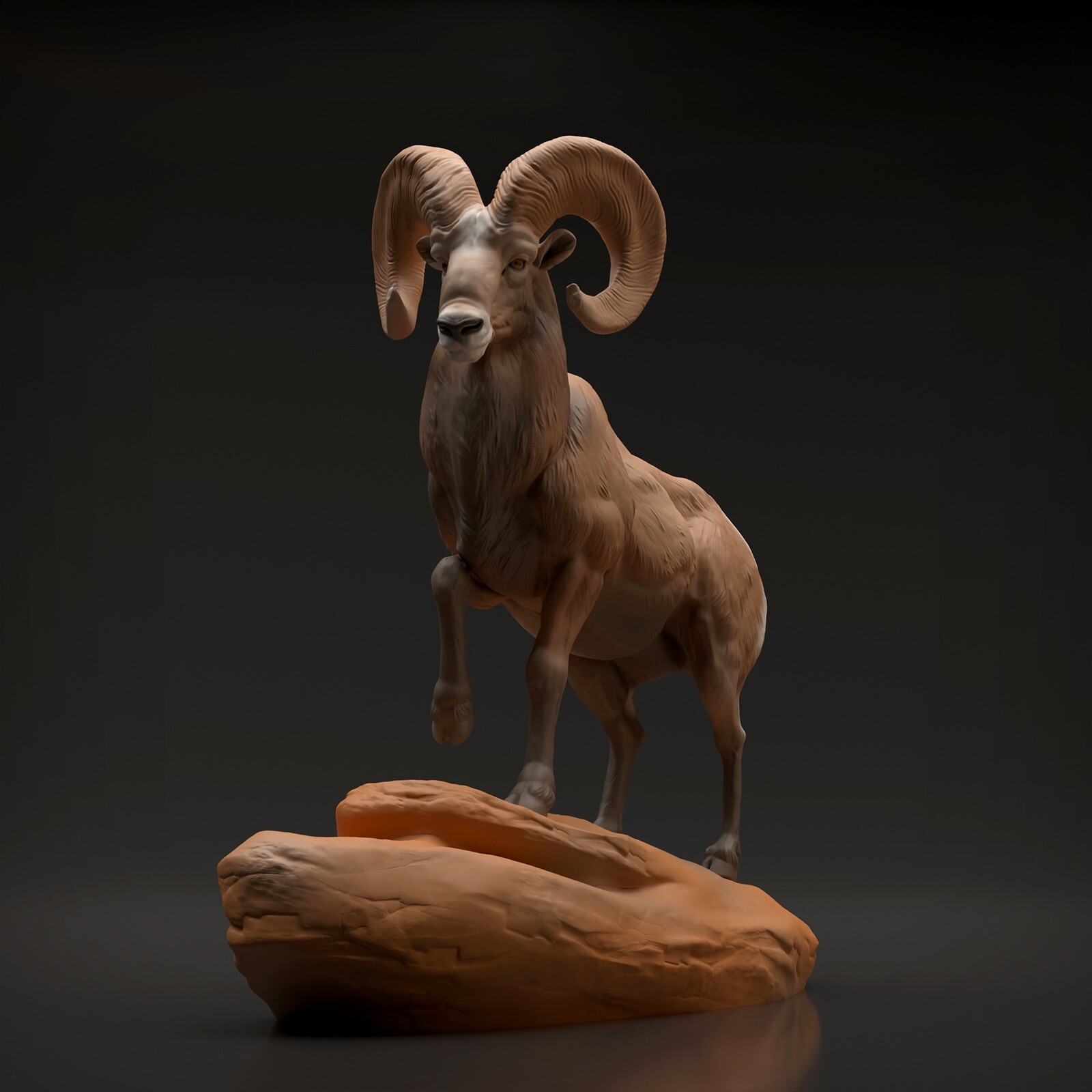 Big Horn Ram 3D Printed Resin Model RR Diorama Unpainted Wildlife Animals Decor