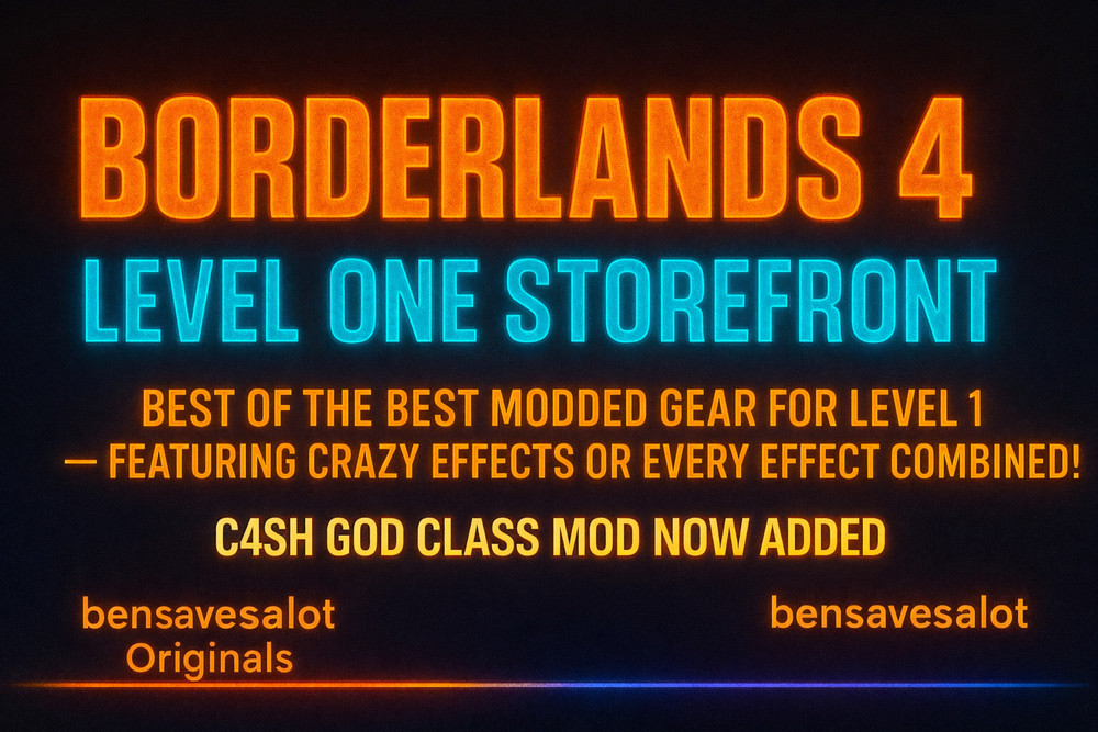 Borderlands 4 ✨ Modded Level 1 Gear & Weapons | PC PS XBOX ✅ BOTB Items