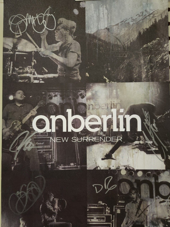 Anberlin 2008 Autographed New Surrender promo poster Flawless NEW old stock