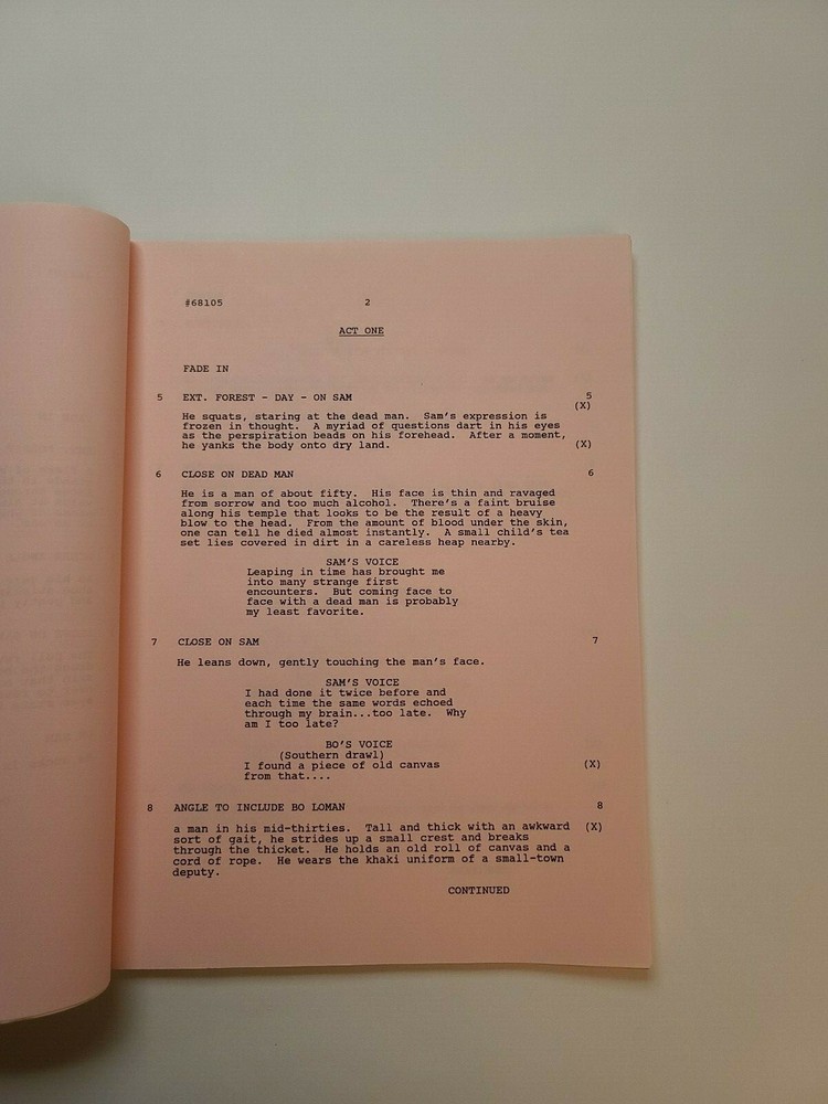 QUANTUM LEAP / Deborah Pratt 1992 TV Script, "Trilogy: Part 1 - August 8, 1955"