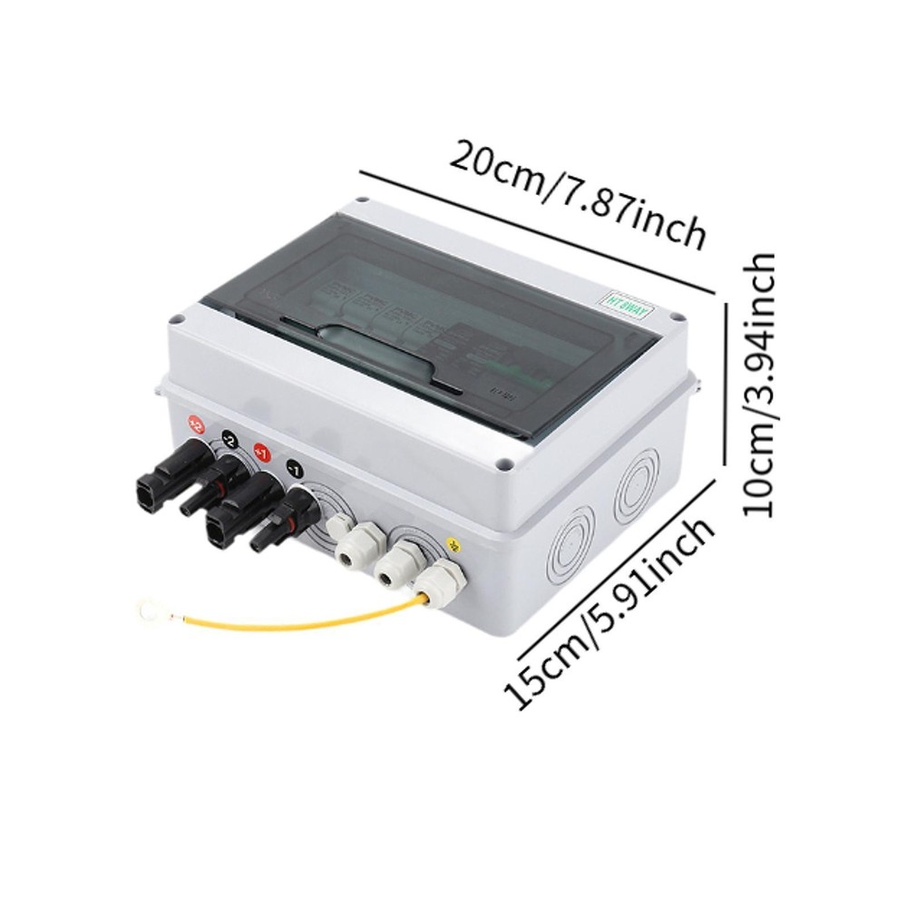 Solar DC Combiner Box 2 Input 1 Output Dustproof Water Resistant Surge