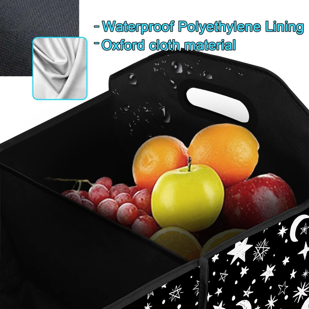 Moon Star 50L Waterproof Polyester Trunk Organizer Car Storage Multi Pockets