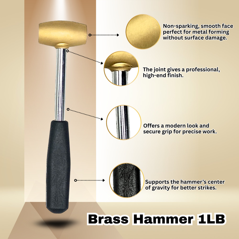 Brass Hammer 1LB - Non Marring Striking Mallet